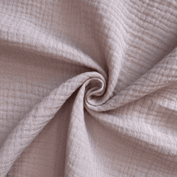 Ткань Муслин Жатый (Ширина 1,4м), цвет Пыльно-Розовый (на отрез) в Волгодонске