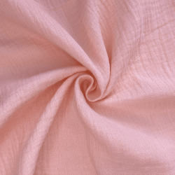 Ткань Муслин Жатый (Ширина 1,4м), цвет Нежно-Розовый (на отрез) в Волгодонске