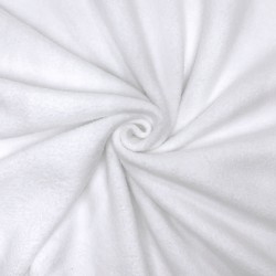 Ткань Флис Двусторонний 280 гр/м2 (Ширина 150см), цвет Белый (на отрез) в Волгодонске