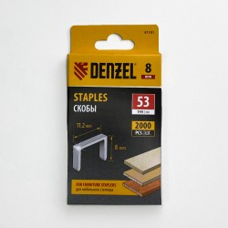 Denzel Скобы, 8 мм, для мебельного степлера, тип 53, 2000 шт.  в Волгодонске