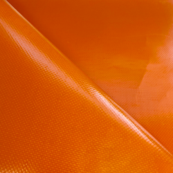 Ткань ПВХ 450 гр/м2 (Ширина 1,6м), цвет Оранжевый (на отрез) в Волгодонске