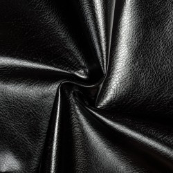 Ткань Дерматин (Кожзам) для мебели (Ширина 138см), цвет Черный (на отрез) в Волгодонске