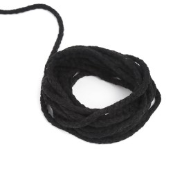 Шнур для одежды тип 2, цвет Чёрный (плетено-вязаный/полиэфир)  в Волгодонске